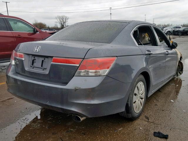 1HGCP2F36CA116387 - 2012 HONDA ACCORD LX GRAY photo 4