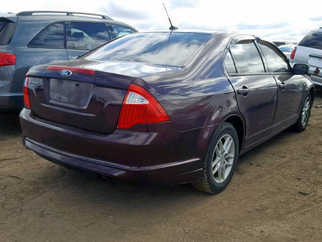 3FAHP0GA0BR266074 - 2011 FORD FUSION S PURPLE photo 4