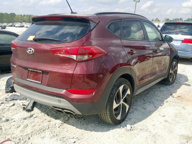 KM8J33A24HU549794 - 2017 HYUNDAI TUCSON LIM RED photo 4