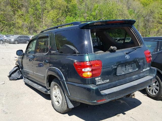 5TDBT48A51S039900 - 2001 TOYOTA SEQUOIA LI GREEN photo 3