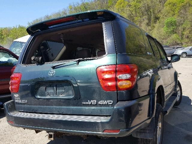 5TDBT48A51S039900 - 2001 TOYOTA SEQUOIA LI GREEN photo 4