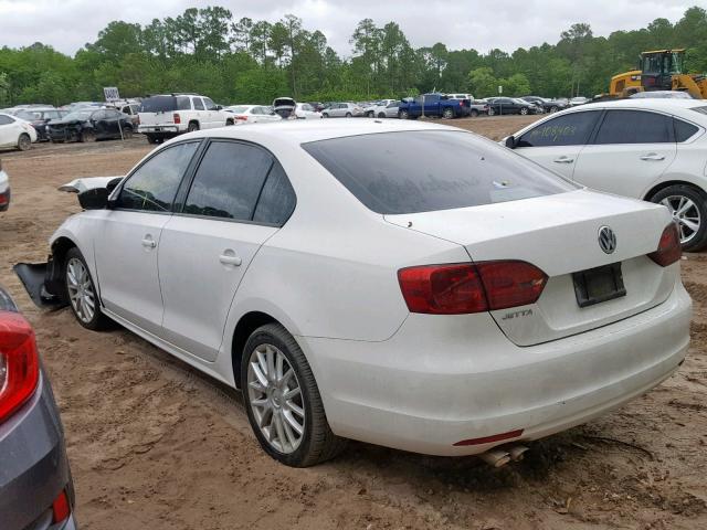 3VW2K7AJ8DM391420 - 2013 VOLKSWAGEN JETTA BASE WHITE photo 3