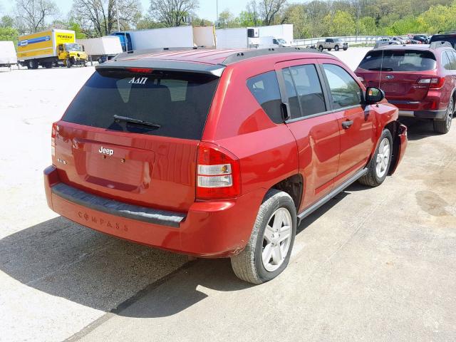 1J8FF47W27D170950 - 2007 JEEP COMPASS RED photo 4