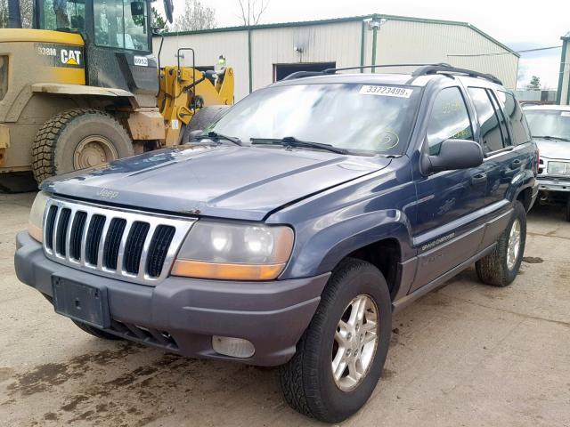 1J4GW48N22C121208 - 2002 JEEP GRAND CHER BLUE photo 2