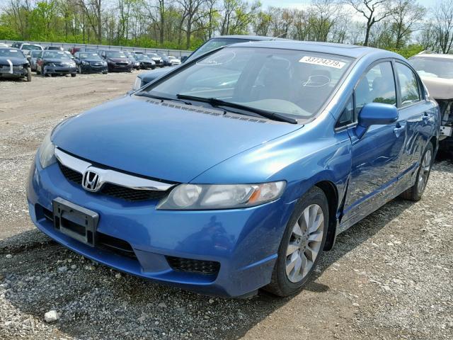 19XFA1F99AE006004 - 2010 HONDA CIVIC EXL BLUE photo 2