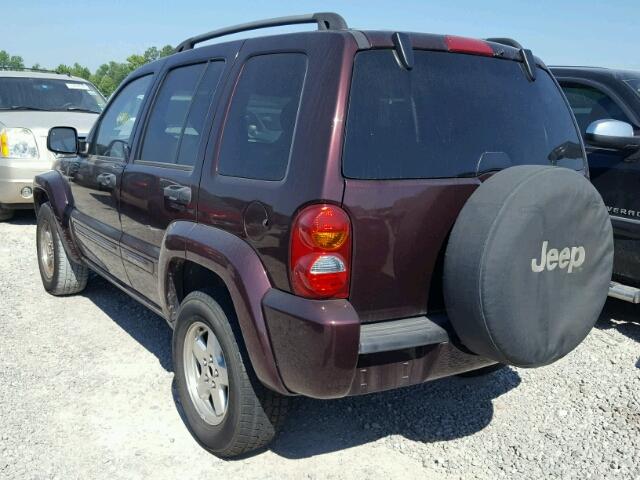 1J8GL58K14W229419 - 2004 JEEP LIBERTY LI PURPLE photo 3