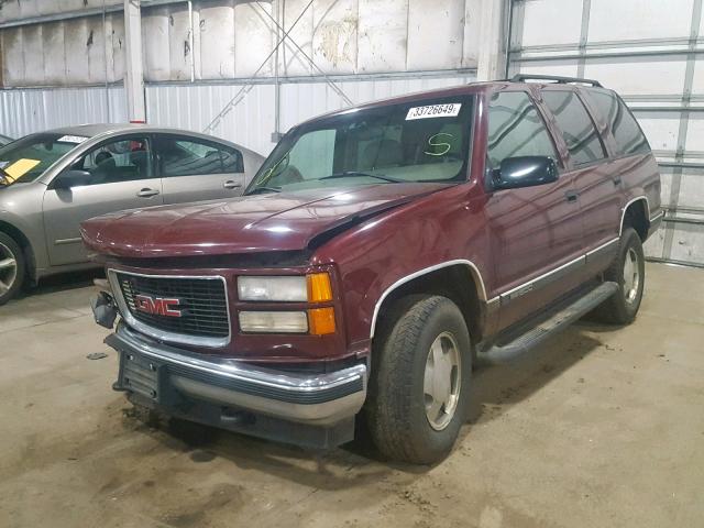 1GKEK13R9XJ723208 - 1999 GMC YUKON BURGUNDY photo 2