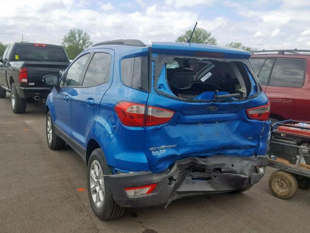 MAJ6P1UL3JC229553 - 2018 FORD ECOSPORT S BLUE photo 3