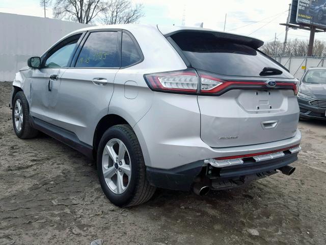 2FMTK4G97FBB43565 - 2015 FORD EDGE SE SILVER photo 3