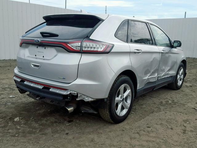 2FMTK4G97FBB43565 - 2015 FORD EDGE SE SILVER photo 4