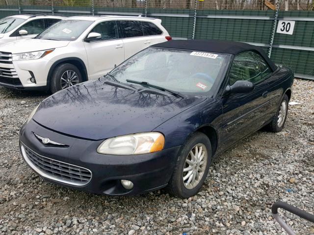 1C3EL55U81N562629 - 2001 CHRYSLER SEBRING LX BLUE photo 2