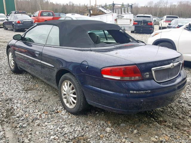 1C3EL55U81N562629 - 2001 CHRYSLER SEBRING LX BLUE photo 3