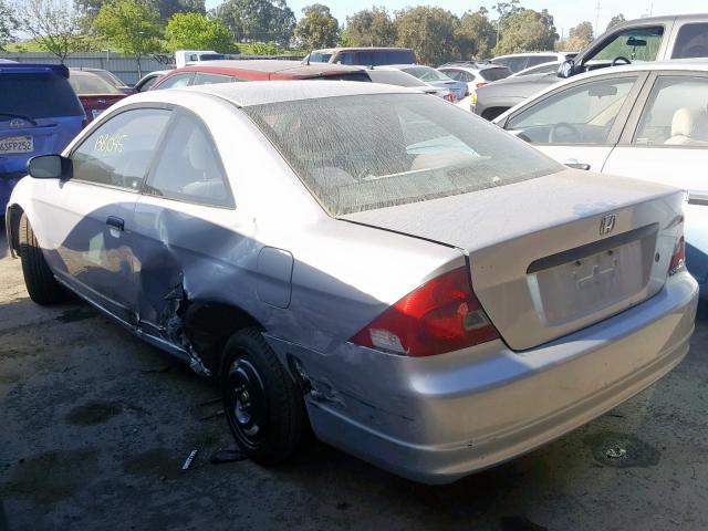 1HGEM21701L022647 - 2001 HONDA CIVIC HX SILVER photo 3