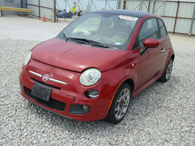 3C3CFFBR5CT100536 - 2012 FIAT 500 SPORT RED photo 2