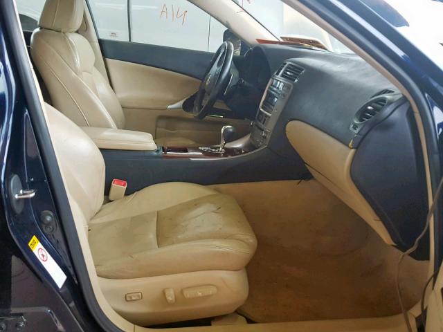 JTHBK262175040901 - 2007 LEXUS IS 250 BLUE photo 5