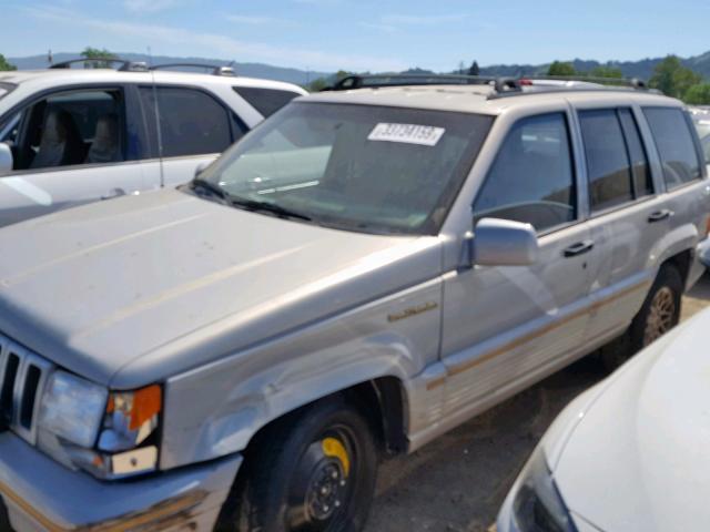 1J4GZ78S0SC569185 - 1995 JEEP GRAND CHER GRAY photo 2