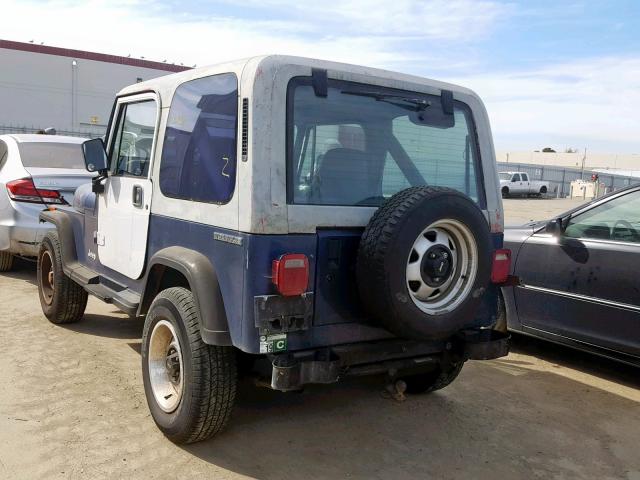 2J4FY29T3LJ505397 - 1990 JEEP WRANGLER / BLUE photo 3