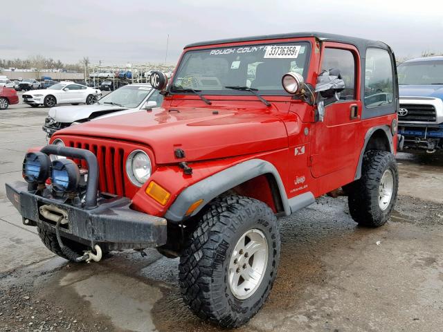 1J4FA39S24P784606 - 2004 JEEP WRANGLER X RED photo 2