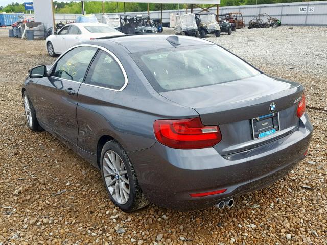 WBA1F5C52EVV99059 - 2014 BMW 228 I GRAY photo 3