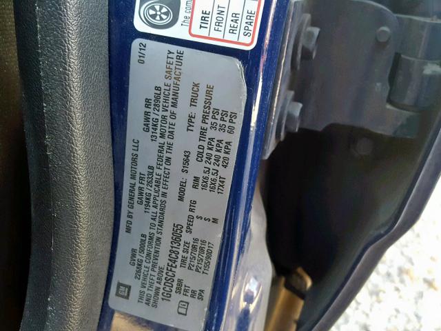 1GCDSCFE4C8136055 - 2012 CHEVROLET COLORADO L BLUE photo 10