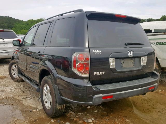 5FNYF28248B001135 - 2008 HONDA PILOT VP BLACK photo 3