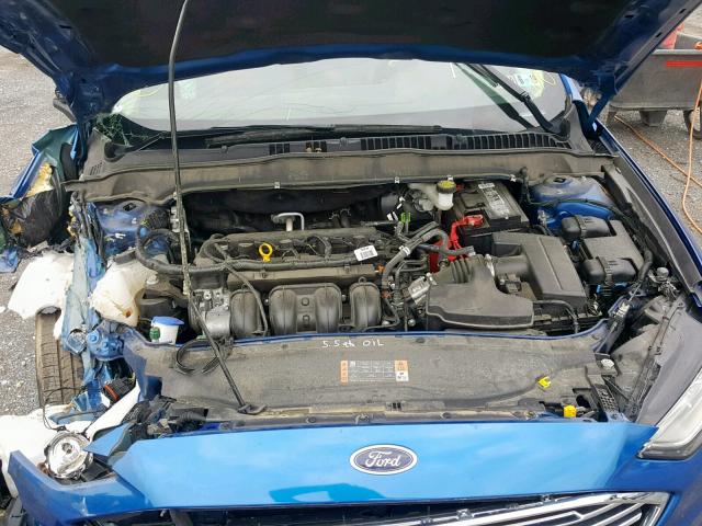 3FA6P0G72HR159385 - 2017 FORD FUSION S BLUE photo 7