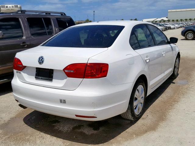 3VW2K7AJ7CM325830 - 2012 VOLKSWAGEN JETTA BASE WHITE photo 4