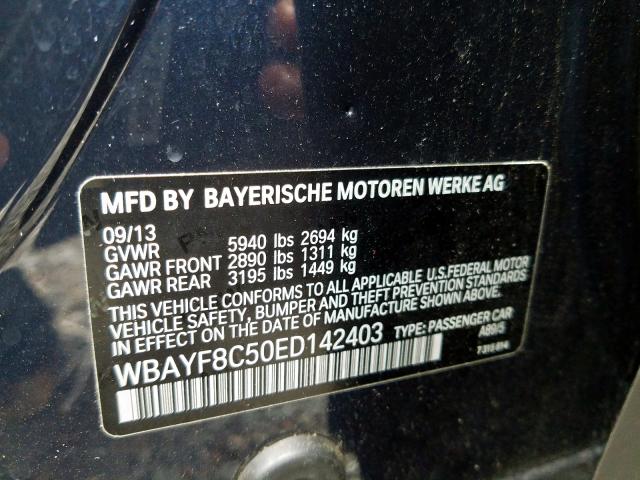 WBAYF8C50ED142403 - 2014 BMW 750 LXI  photo 10