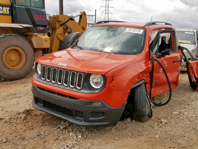 ZACCJBAB8JPH14413 - 2018 JEEP RENEGADE S ნარინჯისფერი ფოტო 2