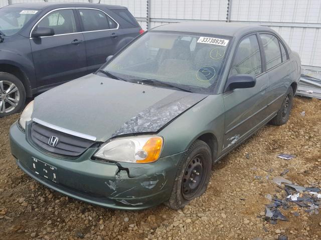 2HGES16493H900056 - 2003 HONDA CIVIC DX GREEN photo 2