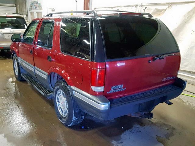 1GKDT13W4T2525333 - 1996 GMC JIMMY BURGUNDY photo 3