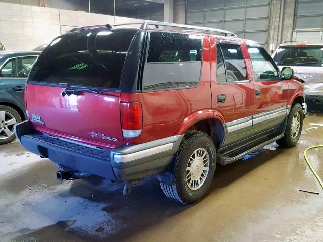 1GKDT13W4T2525333 - 1996 GMC JIMMY BURGUNDY photo 4