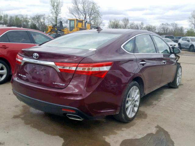 4T1BK1EB4EU088999 - 2014 TOYOTA AVALON BAS MAROON photo 4