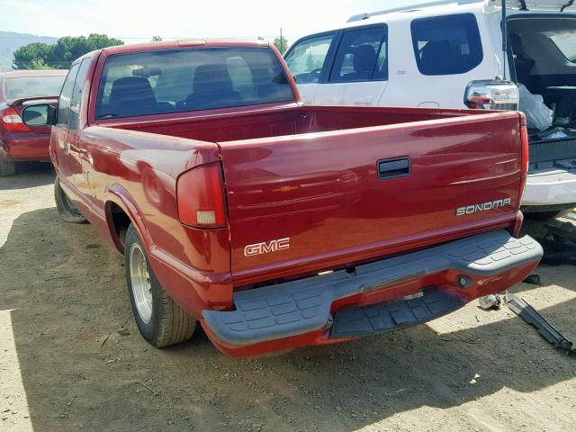 1GTCS19H438278279 - 2003 GMC SONOMA RED photo 3