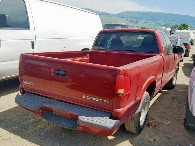 1GTCS19H438278279 - 2003 GMC SONOMA RED photo 4