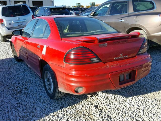 1G2NF52F72C299088 - 2002 PONTIAC GRAND AM S RED photo 3