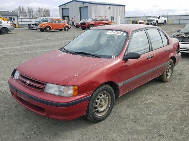 JT2EL43T9R0403667 - 1994 TOYOTA TERCEL DX BURGUNDY photo 2