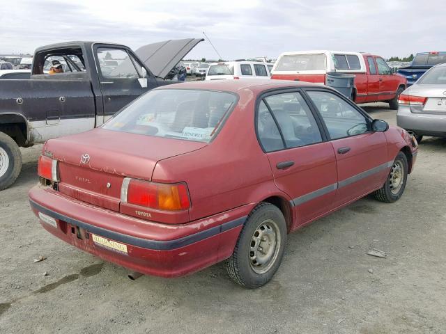 JT2EL43T9R0403667 - 1994 TOYOTA TERCEL DX BURGUNDY photo 4