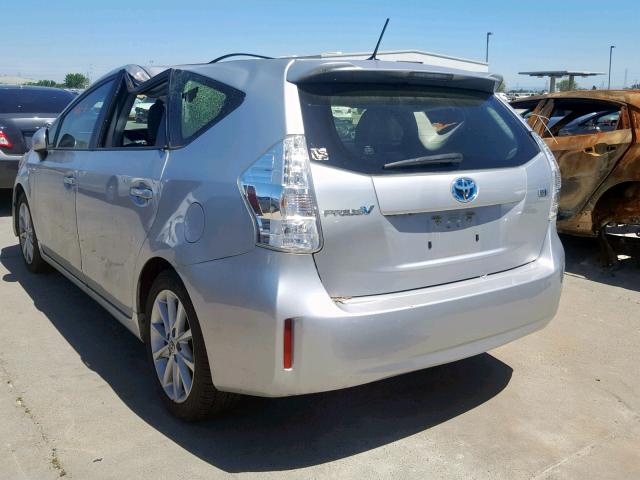 JTDZN3EU4E3326167 - 2014 TOYOTA PRIUS V SILVER photo 3