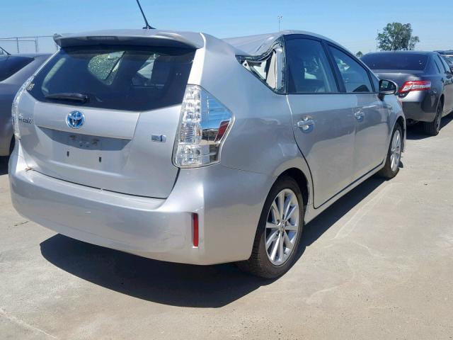 JTDZN3EU4E3326167 - 2014 TOYOTA PRIUS V SILVER photo 4