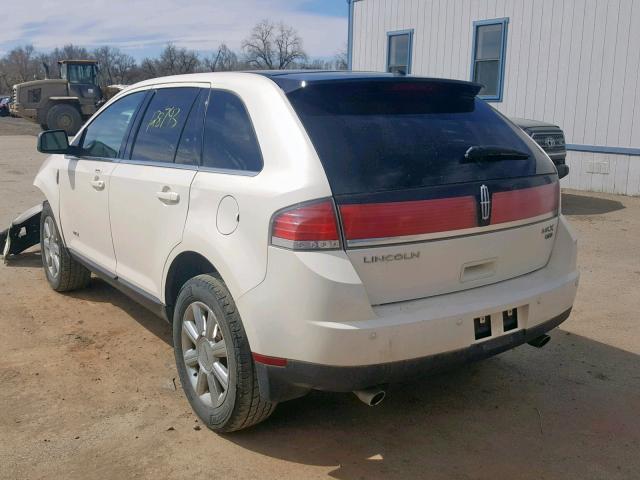 2LMDU88C57BJ24812 - 2007 LINCOLN MKX WHITE photo 3