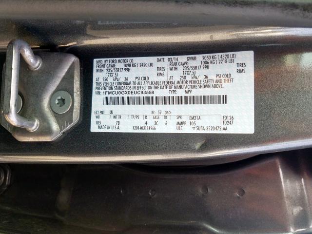 1FMCU0GX0EUC93558 - 2014 FORD ESCAPE SE  photo 10