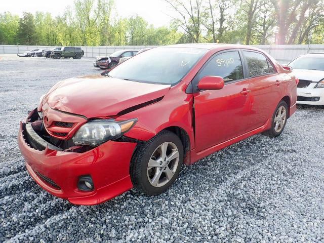 5YFBU4EE2DP140636 - 2013 TOYOTA COROLLA BA RED photo 2