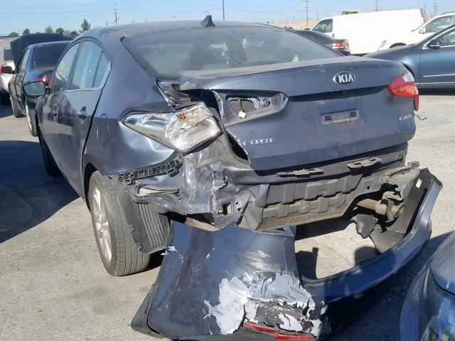 KNAFX4A88E5127958 - 2014 KIA FORTE EX BLUE photo 3