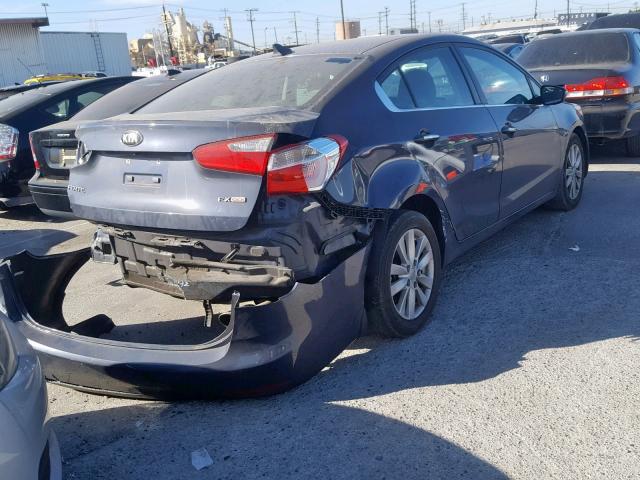 KNAFX4A88E5127958 - 2014 KIA FORTE EX BLUE photo 4