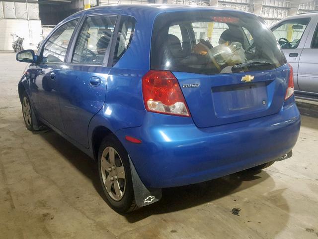 KL1TD66656B522854 - 2006 CHEVROLET AVEO BASE BLUE photo 3