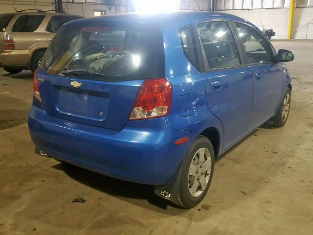 KL1TD66656B522854 - 2006 CHEVROLET AVEO BASE BLUE photo 4