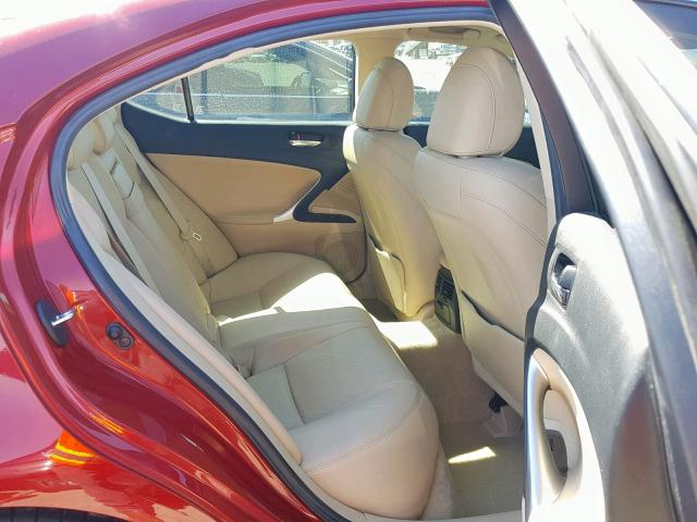 JTHBE262175014760 - 2007 LEXUS IS 350 BURGUNDY photo 6