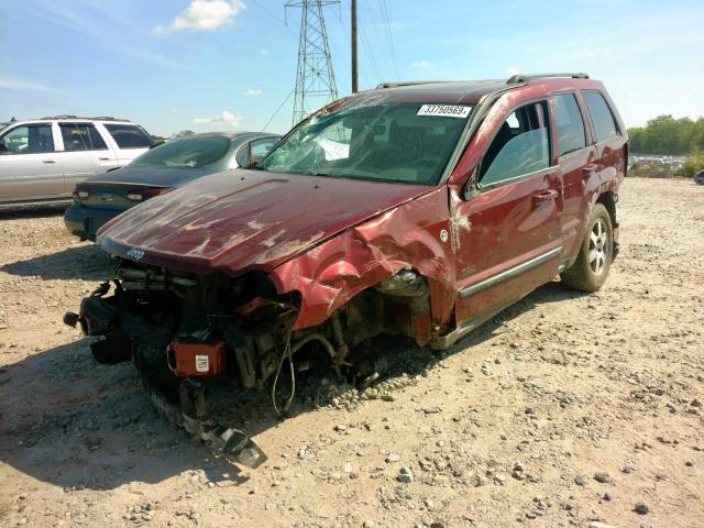 1J8HR48N68C169510 - 2008 JEEP GRAND CHER BURGUNDY photo 2