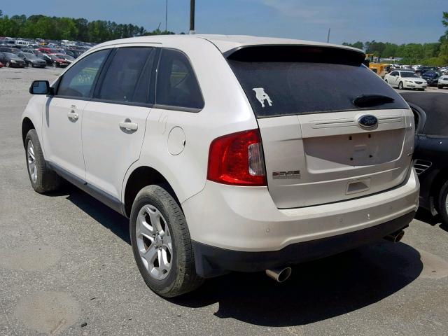 2FMDK3JC0DBB46176 - 2013 FORD EDGE SEL WHITE photo 3